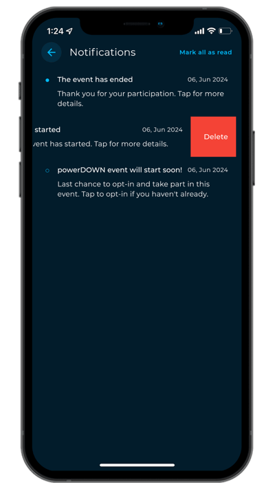 Delete notifications screenshot