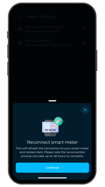 EQ App - Reconnect Smart Meter Confirmation