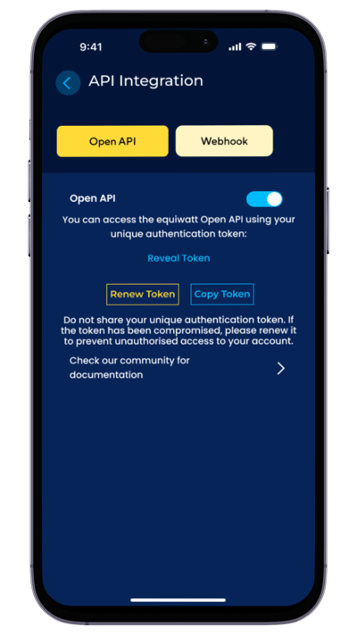 EQ App Refresh - API Integration - Open API
