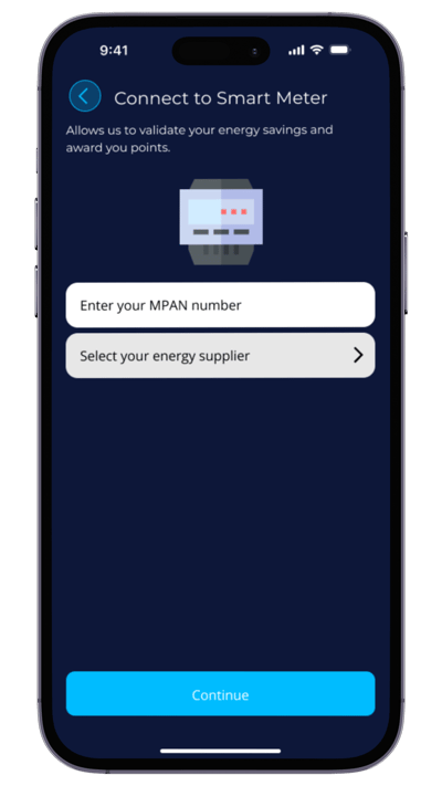 EQ App Refresh - Connect smart meter flow - Enter MPAN