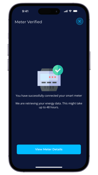 EQ App Refresh - Connect smart meter flow - Meter
Verified
