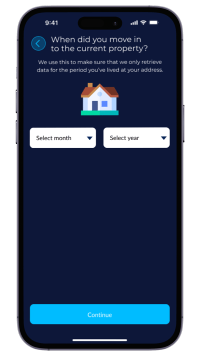EQ App Refresh - Connect smart meter flow screen - Select
Address