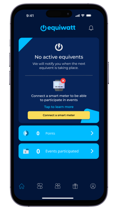EQ App Refresh - Home page - smart meter not connected