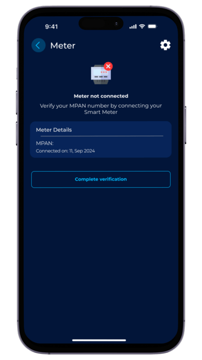 EQ App Refresh - MPAN added - smart meter connection not completed