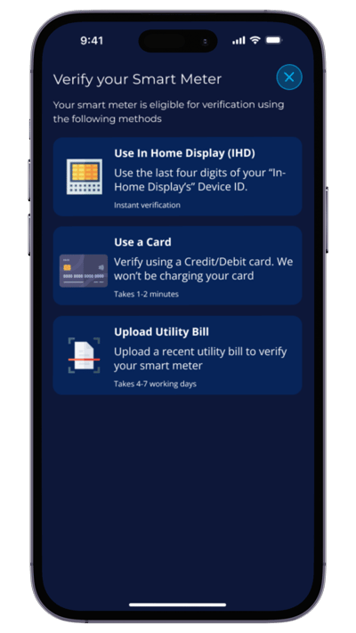 EQ App Refresh - Verify smart meter
