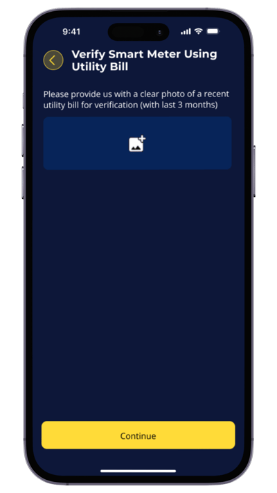 EQ App Screens - Verify using bill