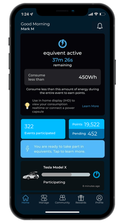 EQ app - event live with EV