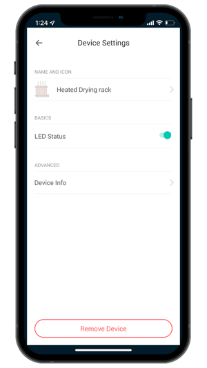 Kasa device settings