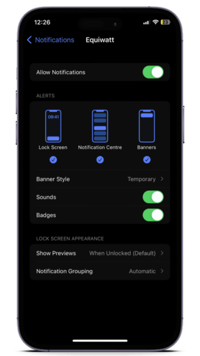iOS notification