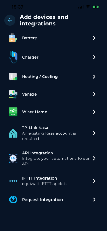 Equiwatt App - Manage Page